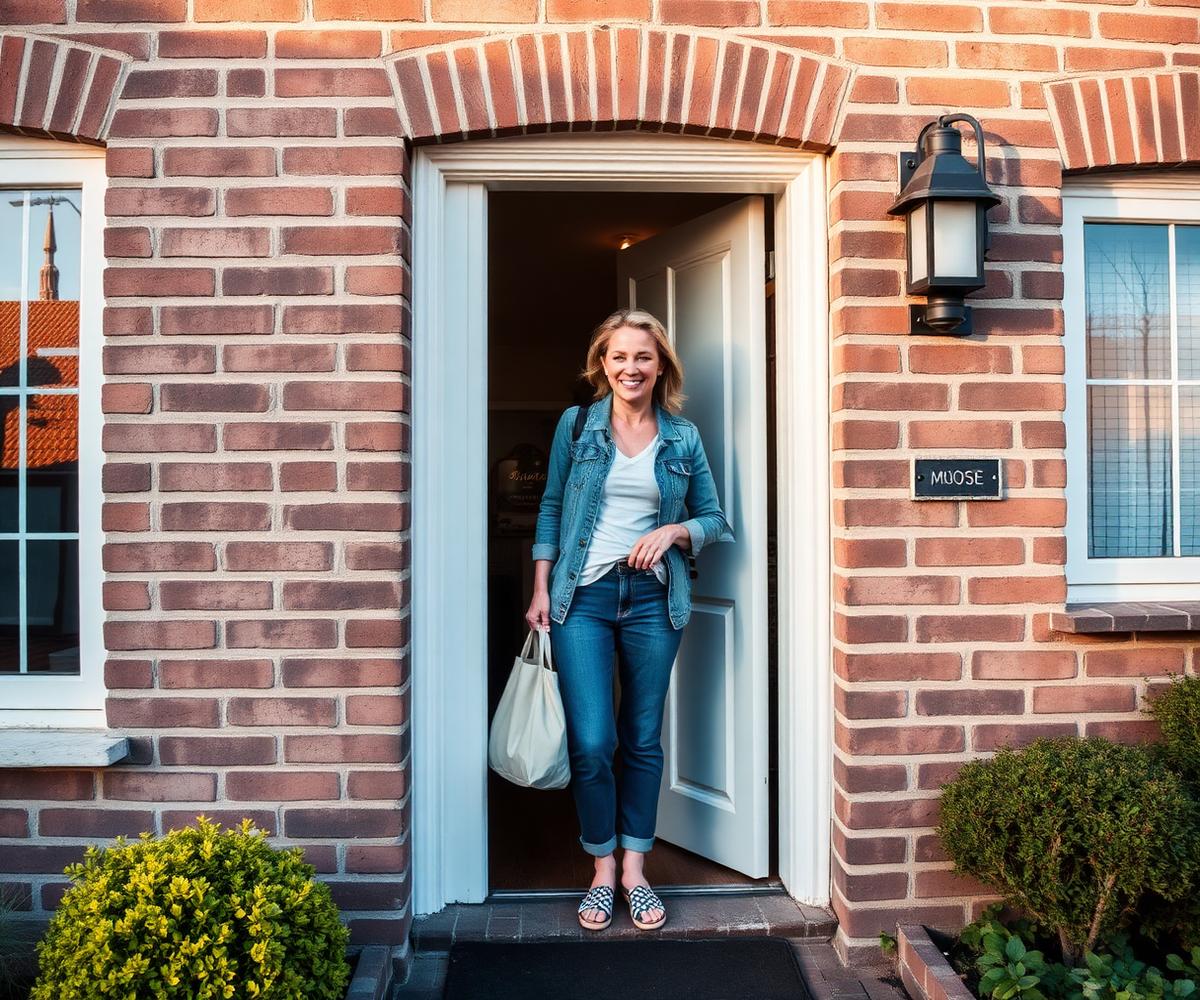 Een medewerker staat in de deuropening van een Nederlandse woning